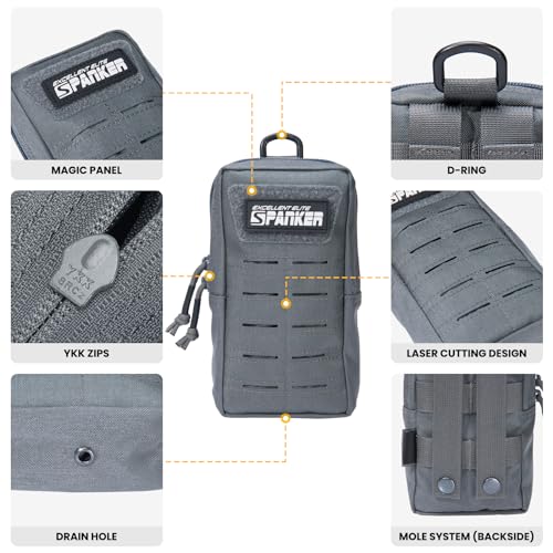 EXCELLENT ELITE SPANKER Tactical MOLLE Pouch EDC Utility Pouches Gadget Organizer Phone Holder Waist Bag Tool Pouch - color: Grey