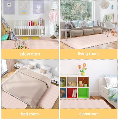 Shihanee 16 Foam Floor Interlocking Tiles, 11.8 x 11.8 Inch, Beige - color: Beige