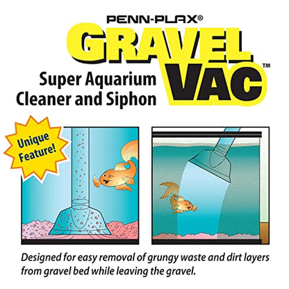 Penn-Plax Gravel Vacuum for Aquariums | Make cleaning and tank maintenance quicker and easier (GV9)