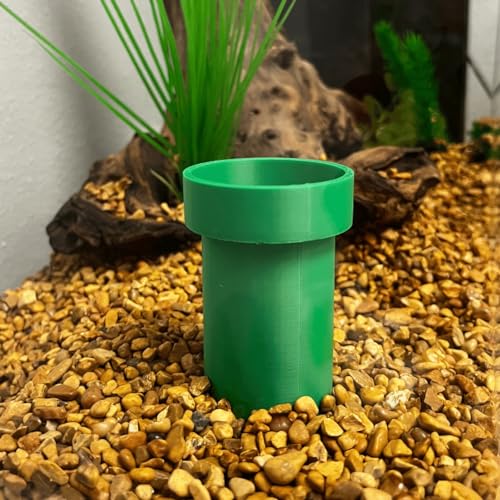 REEFSHAPE Pipe Design Aquarium Viewing Tunnel | Underground Fish & Shrimp Corner Hideout with Pipe Entrance | Made in USA (Green, Single Pipe) - color: Green, Single Pipe