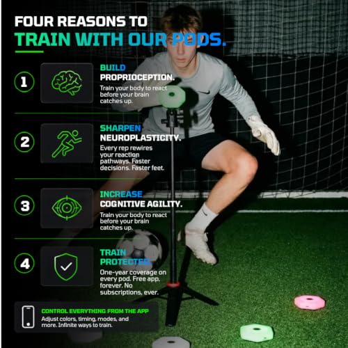 Sports Reaction Agility Lights Training Kit Improves Reaction Time & Agility for Athletes, Physical Therapists & Fitness Trainers Sports.