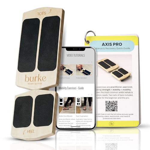Ankle Balance Board & Foot Strengthener for Plantar Fasciitis Pain Relief | Single leg axis design for physical therapy, sprained ankle recovery and Achilles tendonitis, non slip wooden slant board