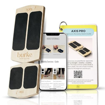 Ankle Balance Board & Foot Strengthener for Plantar Fasciitis Pain Relief | Single leg axis design for physical therapy, sprained ankle recovery and Achilles tendonitis, non slip wooden slant board