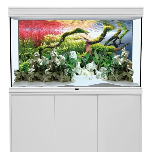 AWERT 36x20 inches Branches Fish Tank Background Stone Seaweed Aquarium Background River Bed & Lake Aquarium Background Vinyl Background
