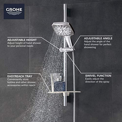 GROHE 26585000 Rainshower SmartActive 24" Shower Slide Bar Kit - 3 Sprays, 1.75 gpm, Starlight Chrome