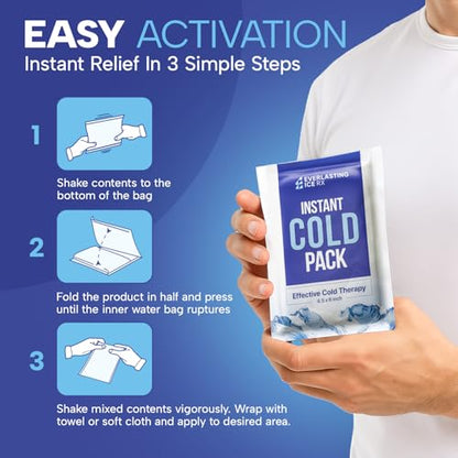 50 Pack Instant Ice Packs for Injuries, Disposable Instant Cold Pack - style: 50 Pack