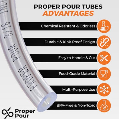 Clear Vinyl Plastic Tubing - Food-Grade & Flexible PVC Tube for Beer Line, Kegerator Accessories, Wine, Aquarium & Water Hose, Fuel Line, Drip Irrigation & More, 5/16" ID 7/16" OD, 10 Ft - size: 5/16" ID x 7/16" OD, style: 10 feet
