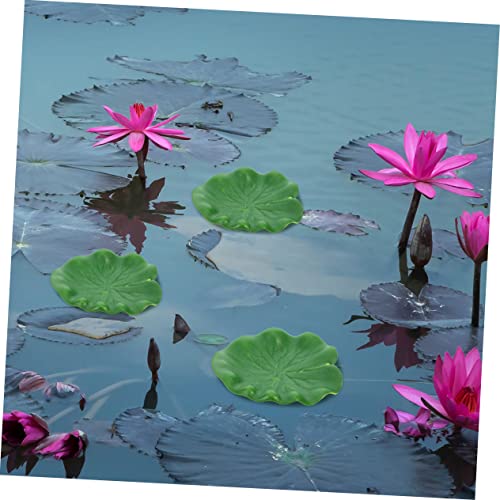 GLEAVI 8Pcs EVA Decorative Lotus Leaves Wear-Resistant Simulated Lily Pads for Garden Pond Decor Floating Water Plants for Aquatic Displays and Outdoor Decorations