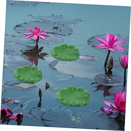 GLEAVI 8Pcs EVA Decorative Lotus Leaves Wear-Resistant Simulated Lily Pads for Garden Pond Decor Floating Water Plants for Aquatic Displays and Outdoor Decorations
