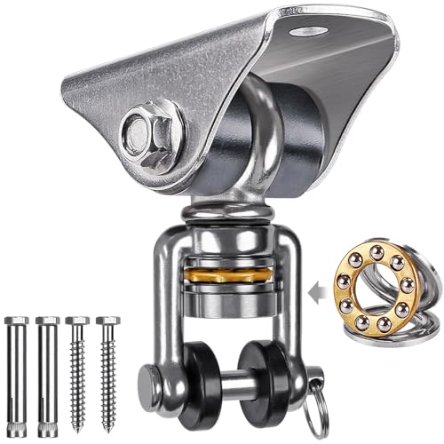SELEWARE Silent Swing Hangers Stainless Steel Bearing Swing Hook 1 Pack - color: Silver ( 1 Pack 360° Bearing Swing Hanger )