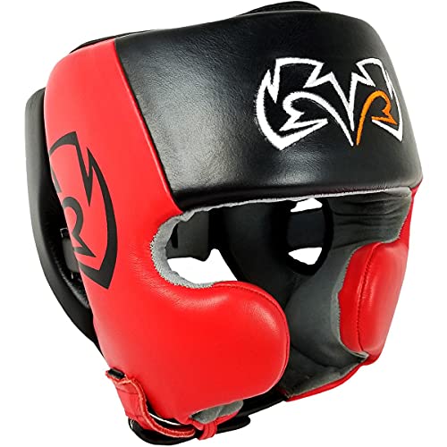 RIVAL Boxing RHG20 Traditional Headgear - Microfiber Inner Lining, Quick and Easy Adjustment, and Dual Density Foam Padding - color: Black/Red, size: X-Large