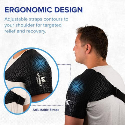 LIFE WORKS Shoulder Ice Gel Pack, Reusable, Injury, Cold, Soft, Flexible