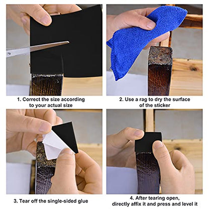 BENECREAT 4PCS Adhesive Silicone Sheet 11.8x8.2 Inch Black Nonslip Silicone Rubber Pad A4 Size 1mm Thick for Gaskets DIY Material, Supports, Leveling, Sealing, Bumpers, Protection, Abrasion, Flooring