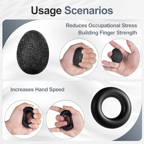 Grip Strength Trainer Kits (5 Pack), Forearm Strengthener with Adjustable Resistance, Grip Strength Tester, Finger Strengthener, Hand Gripper Strengthener for Muscle Building Injury Recover