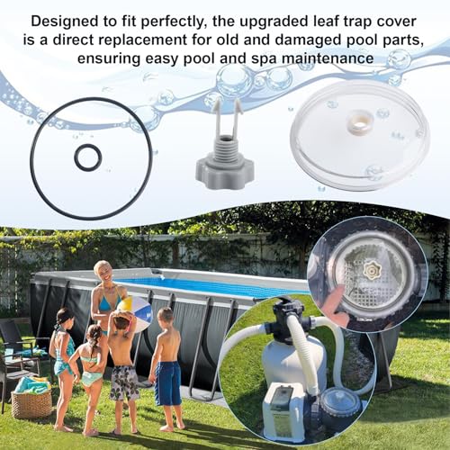 11480 Leaf Trap Cover for Intex Pool Pump SF70110 SF60110 26335EH 26339EH 26365EH 26367EH 26371EH 26373EH, Pool Pump Filter Cover Lid with O-Ring and Valve