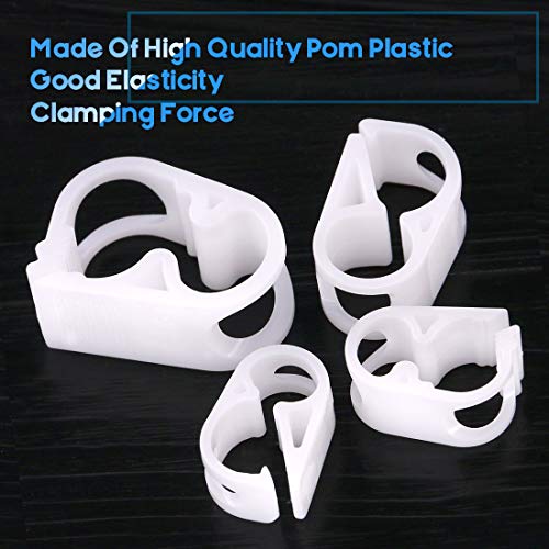 Glarks 40-Pieces 4 Szie Shut Off Plastic Tubing Hose Clamps Single Position and Adjustable Open to Complete Closure Clamps for Tubing 1/8'' - 1/2''