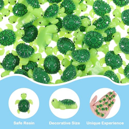 60Pcs Mini Resin Turtles, Green Tiny Turtle Figurines, Small Resin Animals for Garden, Aquarium, DIY Crafts and Party Ornaments