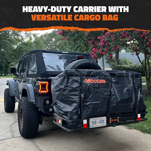 Mockins 60"x24"x6" Heavy Duty Trailer Hitch Cargo Carrier w/ 500 Lbs. Cap - size: Large: 60"x24"x6" (With Bag)