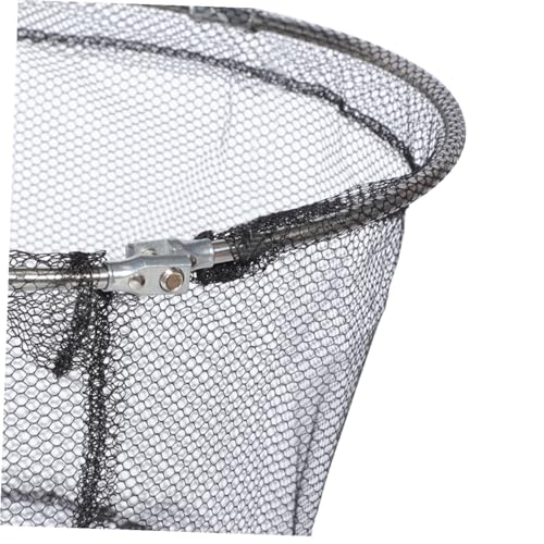 FRCOLOR 4pcs Foldable Fishing Landing Net Replacement, Stainless Steel Deep Round Net Head 40cm, Soft Flexible Trout Netting for Freshwater and Saltwater Anglers