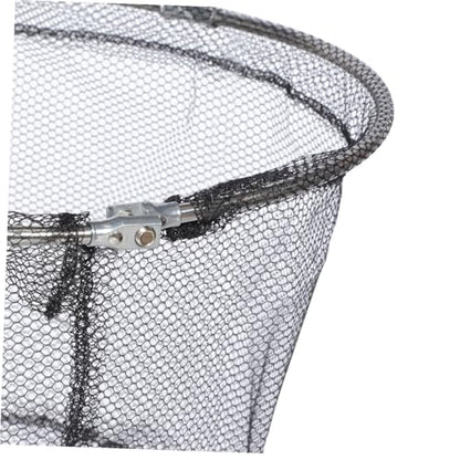 FRCOLOR 4pcs Foldable Fishing Landing Net Replacement, Stainless Steel Deep Round Net Head 40cm, Soft Flexible Trout Netting for Freshwater and Saltwater Anglers