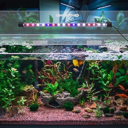 Sieral Aquarium Lids Polycarbonate Canopy with LED Light Without Center Brace Aquariums Cover Fish Tank Lid with a Hook Knife(Black,30x12in)