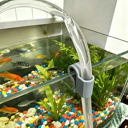 1 Pack Aquarium Hose Clip, Fish Tank Tubing Holder Clamp, Flexible Pipe Fixing Bracket for Water Tube Securing (White) - color: White