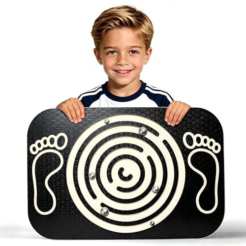 Balance Board Maze for Kids, 17.5 IN Toddlers Wobble Board for Training | Rocking Seesaw for Core Balance Training Sensory Training with 6 Balls, Non-Slip Pedals Indoor Outdoor Play for Boys Girls
