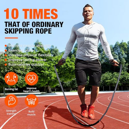 HOXWC Jump Rope, Weighted Jump Rope for Fitness, Heavy Skipping Ropes for Men Women, Home Gym Workout Equipment Set, Suitable for Boxing, Cardio, Training Muscles, Full Body Exercise Weight Loss at Home - style: 2LB
