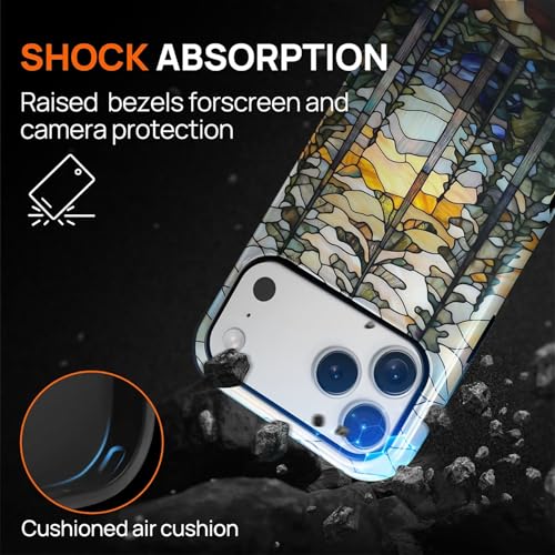 Magnetic Case for iPhone 17 Pro Max,Compatible with Magsafe PC Hard Shell Silicone Inner Bumper Anti-Scratch Full-Body Cover Shockproof Slim Design Mountains Sunset