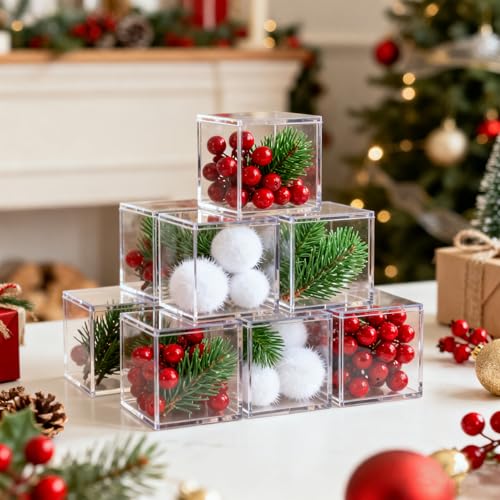 Acrylic Box Acrylic Square Cube Clear Display Boxes Boxes with Lids for Weddings Party Favors Jewelry Storage Box - size: 2.4 x 2.4 x 2.4 Inch