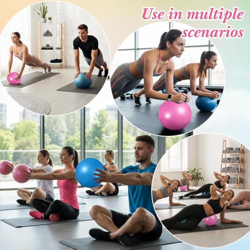 Aoriher 10 Pcs Small Pilates Ball Bulk 9 Inch Mini Yoga Ball - color: Pink,Blue