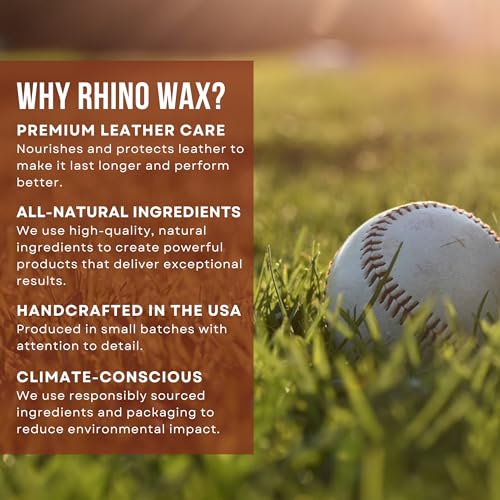 Rhino Wax Baseball Glove Cleaner for Dirt, Grime Removal & Easy Daily Care