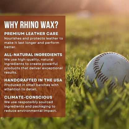 Rhino Wax Baseball Glove Cleaner for Dirt, Grime Removal & Easy Daily Care