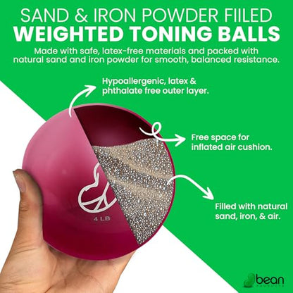 Bean Products Soft Weighted Balls for Exercise - Soft and Safe Workout Balls for Yoga, Rehab, Pilates and Fitness - Latex Free, Easy to Grip, Versatile Physical Therapy Exercise Ball - color: 6 Lbs-One Ball