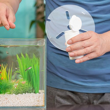 Clear Aquarium Lid: Rimless Acrylic Fish Tank Top Cover, Cat-Proof Anti-Jump Aquarium Hood Terrarium Lid with Holes Feeding Betta, Reptiles, 20cm/8in Dia.