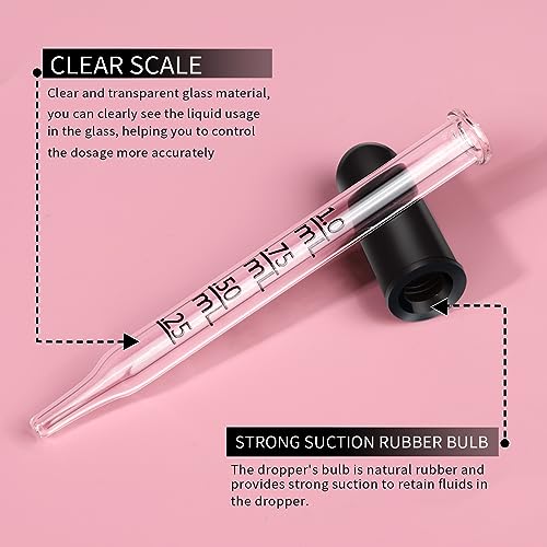 Teenitor 20Pack Eye Dropper 1mL, Droppers for Oils, Medicine Dropper Glass Dropper, Straight-Tip Eye Dropper Pipette Dropper for Oils, Ear Dropper Eye Droppers for Medicine Feeding Lab