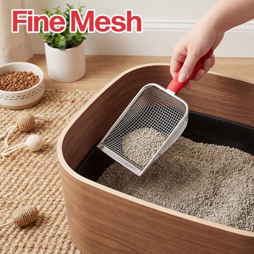 Stainless Steel Reptile Sand Substrate Scoop, Fine Mesh Metal Reptile Litter Cleaner Scooper, Cat Litter-Scoop, Mesh Litter-Shovel, Litter Cleaner Corner Scoop Sand Sifter for Terrarium Sands Waste