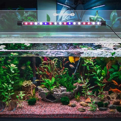 Sieral Aquarium Lids Polycarbonate Canopy with LED Light 2 Pcs Set 22.95 x 16.61 x 0.12 Inch for 75/90/110 Gallon with Center Brace Aquariums Cover Fish Tank Lid with a Hook Knife, Clear - color: Clear, size: 48 x 18 Inch