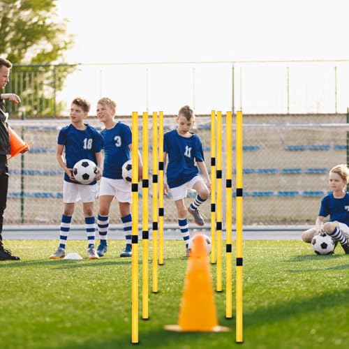Soccer Agility Poles, Speed Sport Training Equipment for Soccer Basketball Football，Speed Jump Poles Training Equipment for Athletes/Adult