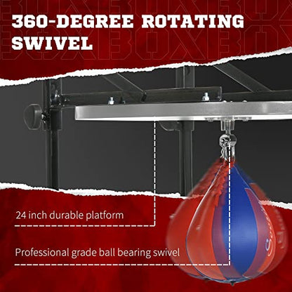 Soozier Adjustable Speed Bag Platform with 360-Degree Swivel 10'' Speedbag