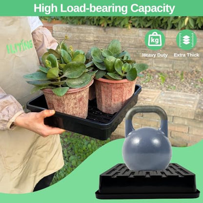 1010 Growing Trays, 5-Pack Heavy Duty Seed Trays 10" x 10" Without Drain Holes for Seedlings, Microgreens, Wheatgrass, Fodder & Hydroponics, Black - size: 5-Pack