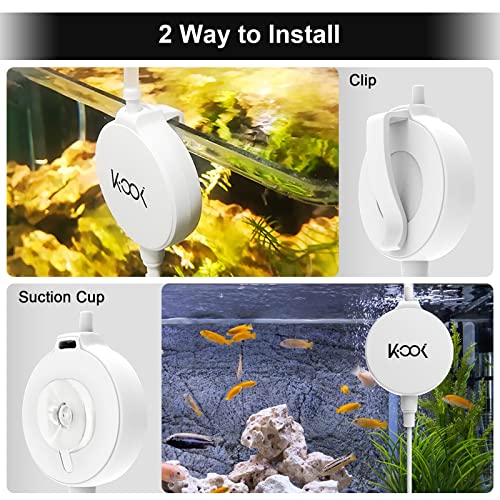 Aquarium Air Pump, 1 Watt Ultra Quiet Mini Oxygen Pump, Powerful Air Aerator Kit for Fish Tank 1-15 Gallon, Including Air Pump Accessories, Back Clip and Suction Cup - color: White
