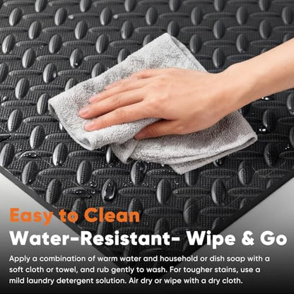 Sweetcrispy Interlocking Foam Floor Tiles - color: Black, size: EVA Foam (12 Pcs)
