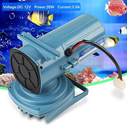 Yosoo Commercial Air Pump, Aquarium Air Pump DC 12V 35W Air Pump Aerator for Fish Pond Aquaculture Aquarium Accessory Tool Oxygen Aerator Pump for Aquarium Fish Fountain Pond &