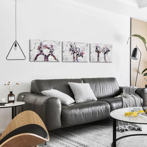 KREATIVE ARTS Taekwondo Wall Art Set of 3 Canvas Prints 16x24 Inch Martial Arts Karate Kickboxing Fighter Training Sports Artwork Gym Home Decor Dojo Studio Ready to Hang