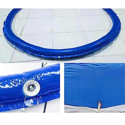 zktoermn Pool Above Ground, Collapsible Canvas Fish Pond Pool Capacity Rainwater Collection Bucket Water Collection Tank with Faucet (Color : Blue, Size : 4Ton) - size: 4Ton