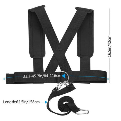 Weight Bearing Shoulder Strap,Resistance Bands Fitness Shoulder Strap Elastic Loop,Sled Harness Tire Pulling Harness (black,M) (BLACK, M)