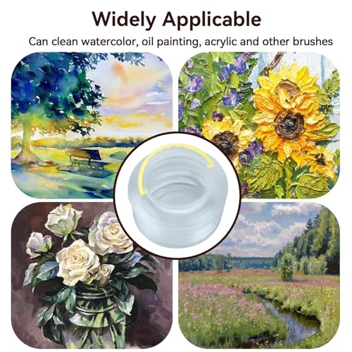 Paint Brush Washer, 3PCS Foldable Water Cup Watercolor Water Dispenser Watercolor Water Container Portable Paint Brush Holder Plastic Reusable Washing Bucket (M)
