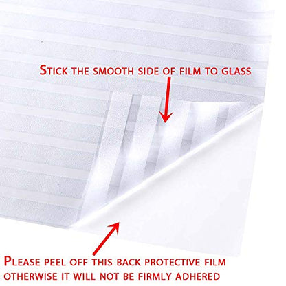 VSUDO 2 Rolls 35.4" by 78.7" Privacy Window Film, Frosted Stripe Pattern Window Tint, Static Cling Window Glass Sticker for Home (38.75 Sq. Ft Total)