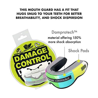DAMAGE CONTROL Extreme Impact Sports Mouth Guard – Emergency Broadcast - color: Emergency Broadcast System, size: Adult